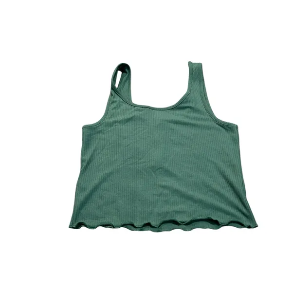 TOPSHOP cropped green tank - Image 3