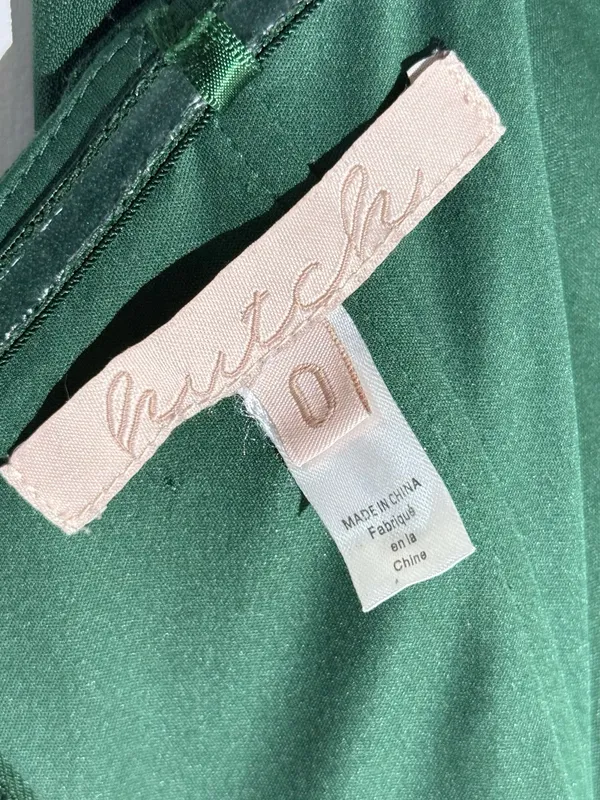 Hutch Anthropologie Strapless Satin Gown in Deep Green Maxi Dress - Image 12