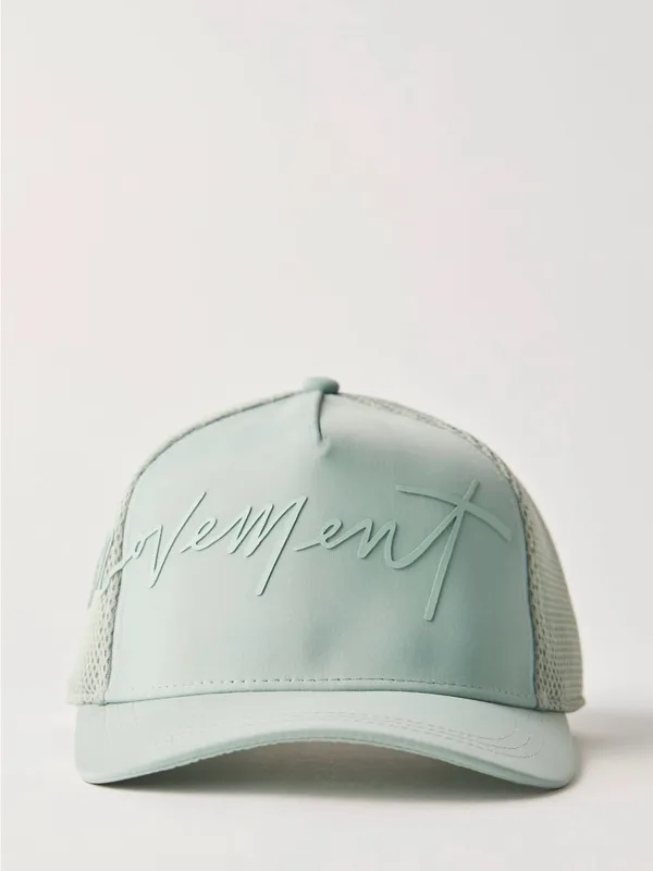 Free people movement signature soft mesh trucker hat sterling blue NWT $48 - Image 4