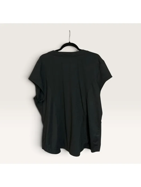 White Cross Black V-Neck Scrub Top 2XL with Pocket - Image 2