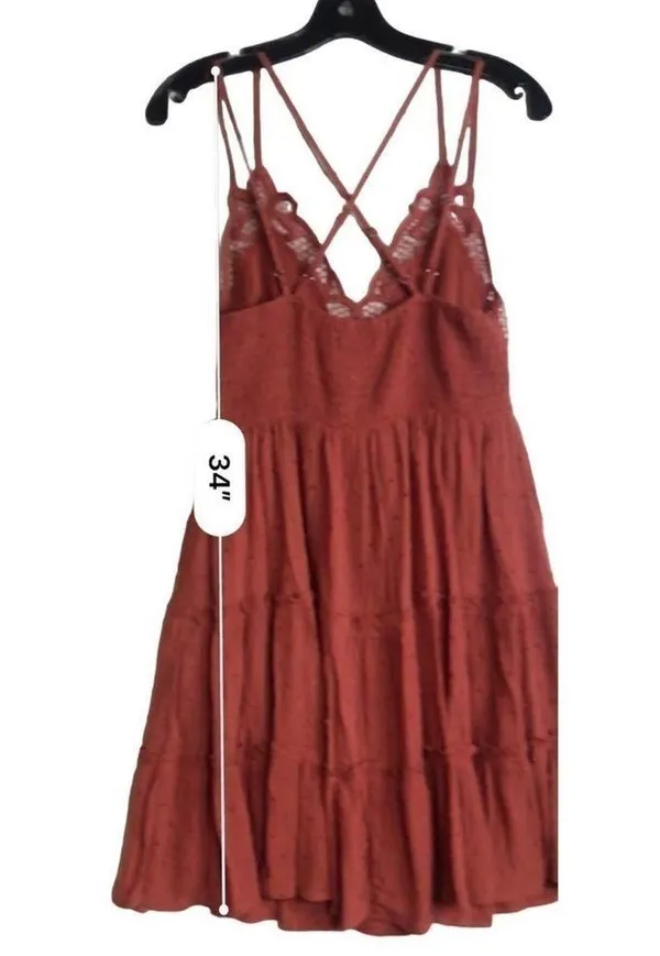 Brand New In Bohemian Burnt Orange Skater Dress Size S - Image 5