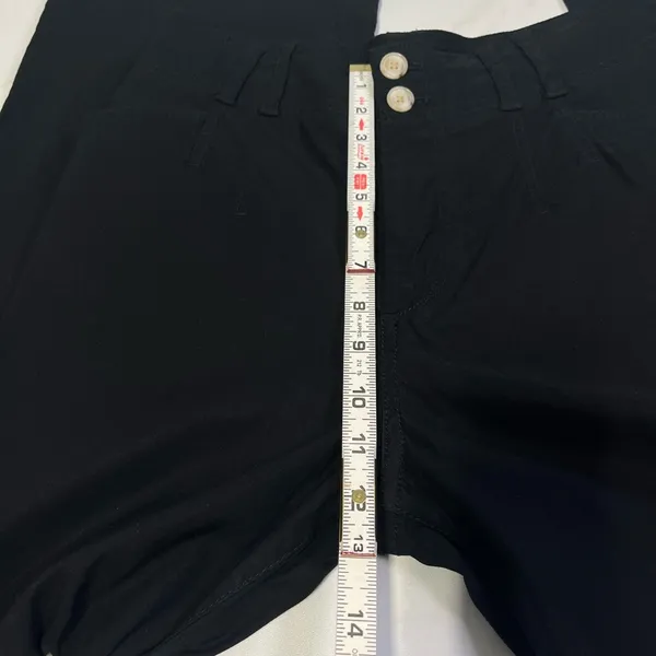 Anthropologie High Waisted Black Double Button Linen Viscose Fit & Flare Sz 28 - Image 9