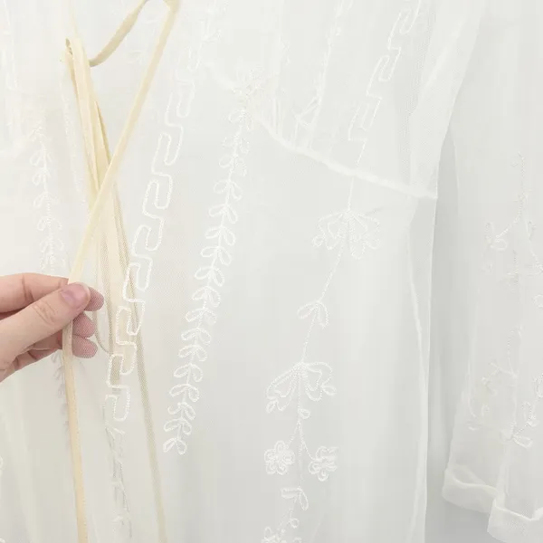Victorias Secret‎ VS Ethereal Bridal Whimsical Lace Mesh Sheer Kimono Robe M/L - Image 8