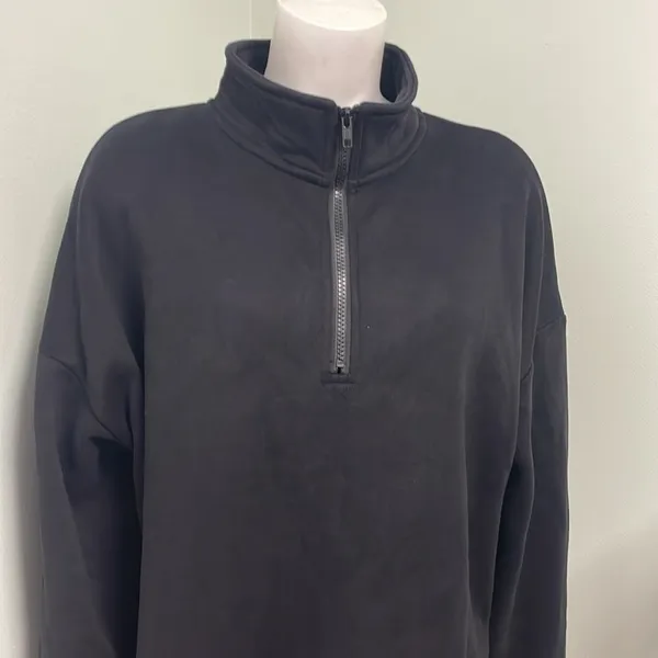 ANRABESS Half Zip Black Sweatshirt - Image 4