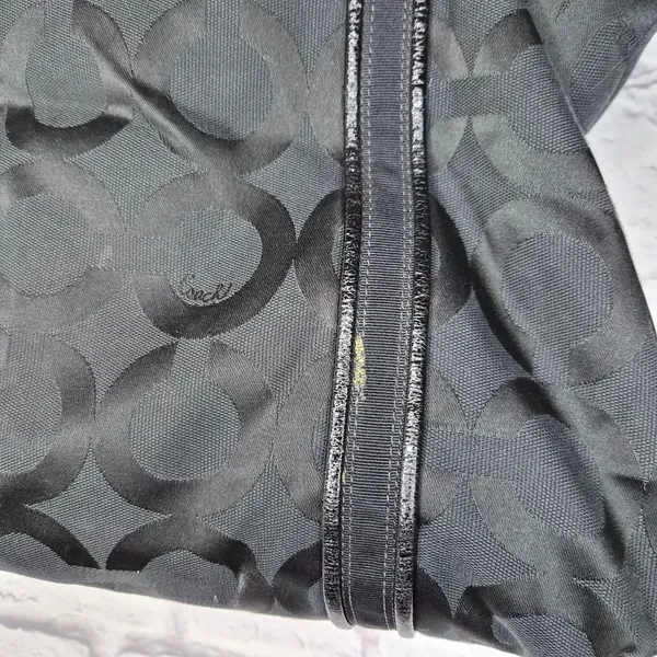 Coach Poppy Glam Tote 13826 Op Art Signature Jacquard Black Shoulder Bag Y2K VTG - Image 7