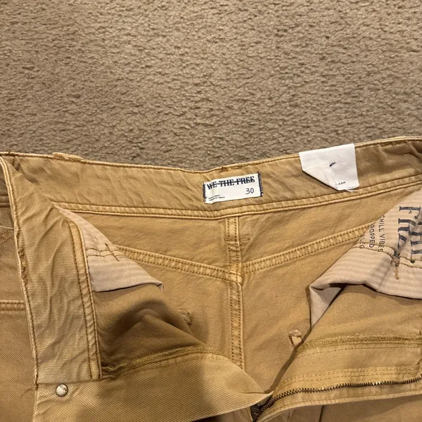 We The FREE PEOPLE Brown CHILL VIBES Dropped WIDE LEG Distressed Bootcut 30” NEW - Image 5
