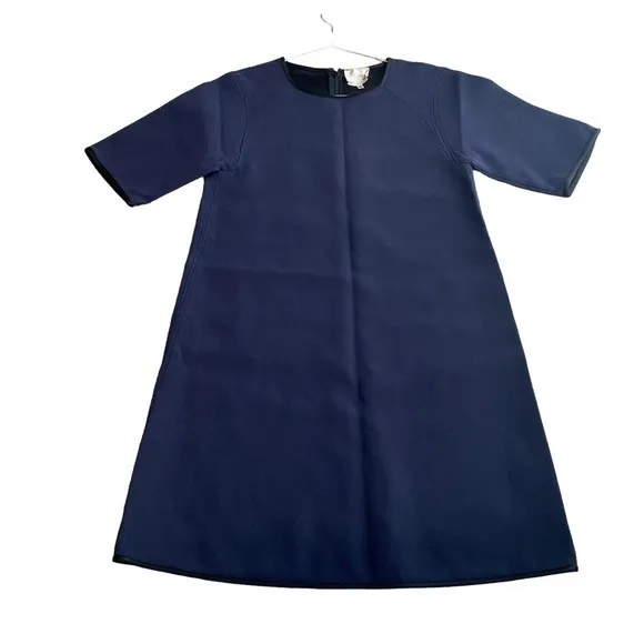 Wilfred Le Fou XS Scuba Shirt Dress Dark Blue Black Contrast Old Money‎ Preppy - Image 3