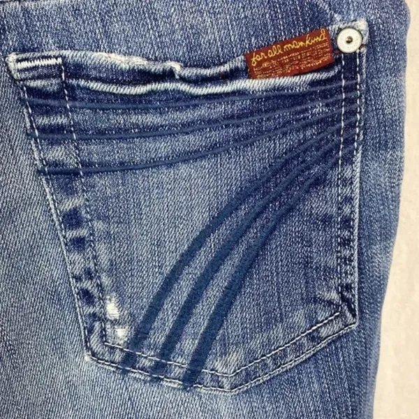 7 For All Mankind Blue Cropped Dojo Low Rise Jeans 26 - Image 3