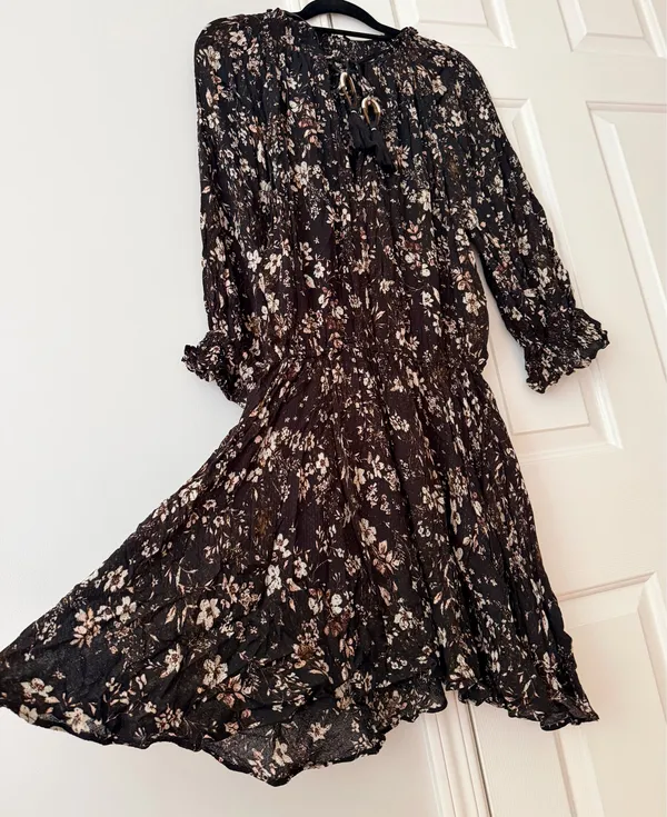 Zara Ruffled Floral Mini Dress, Size S - Image 5