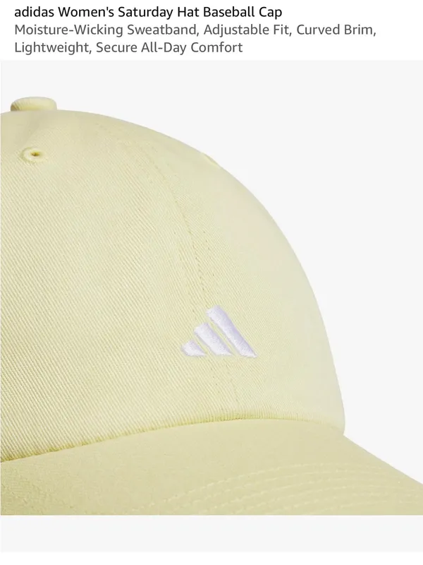 adidas Pale Yellow Baseball Cap with White Logo - Image 3