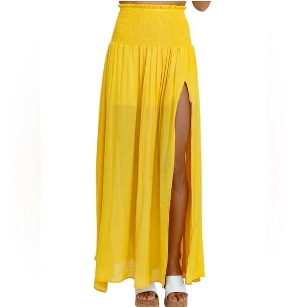 Hello Molly STAY FUN MAXI SKIRT in MUSTARD NWT 2 - Image 2