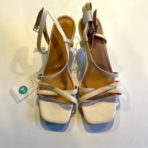 A New Day Women's Irene Tan and Cream Strappy Heeled Sandals size 9.5 - Image 2