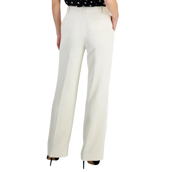 Anne Klein Womens Mid Rise Pintucked Wide-Leg Pants 10895881 Anne White 16 - Image 8