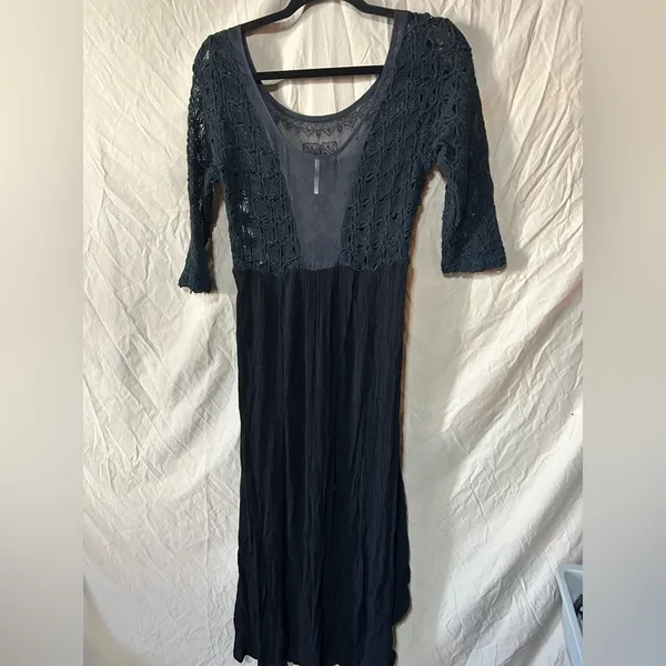 FREE PEOPLE Black Midi Dress "Lonesome Dove" Size 6 - Image 2