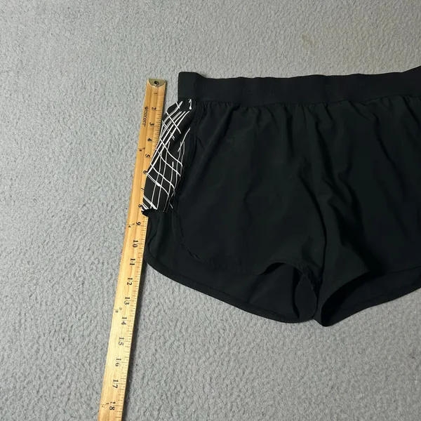 Zella Lined Athletic Shorts Black‎ Running Gym Activewear Drawstring Logo Medium - Image 7
