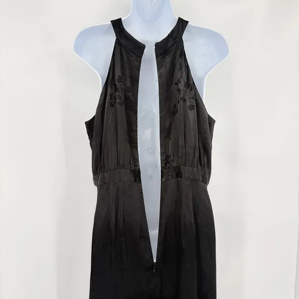 Loft Jacquard Halter Maxi Dress Sz 8 Whimsigoth Y2K Formal Floral Old Hollywood - Image 7