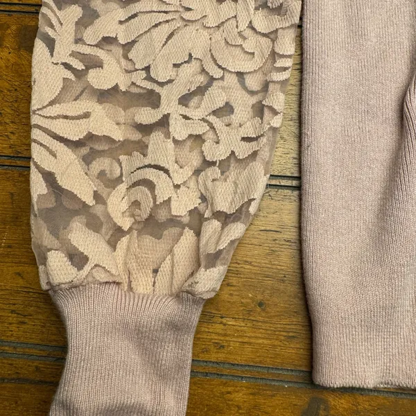 Bellini Womens Lavender Lace Sleeve Sweater Pullover Knit Top Size M‎ - Image 4