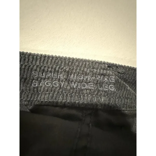 American Eagle Pants Women 16 Gray Baggy Wide Leg Cargo Super High Rise Corduroy - Image 4