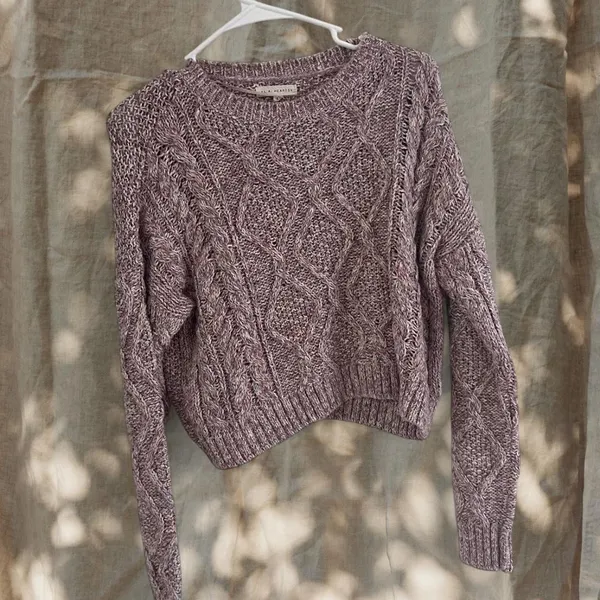 LA Hearts Cable Knit Sweater Mauve - Image 2
