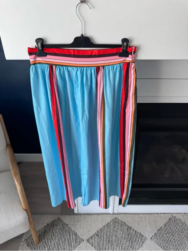 Rosa Clothing Boho Color Block Stripe V Neck Top Skirt Set Medium - Image 6