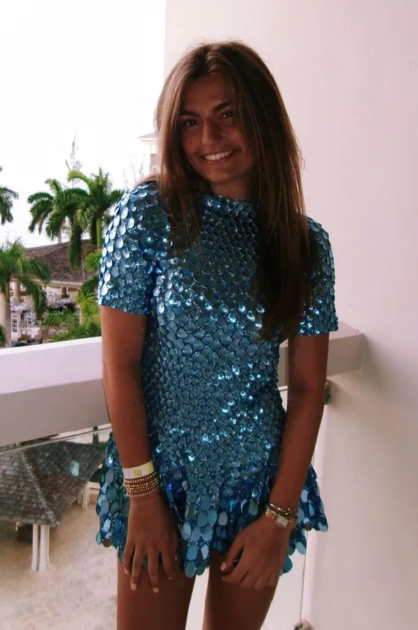 Light blue seashell mini dress- the most unique and beautiful dress ever - Image 2