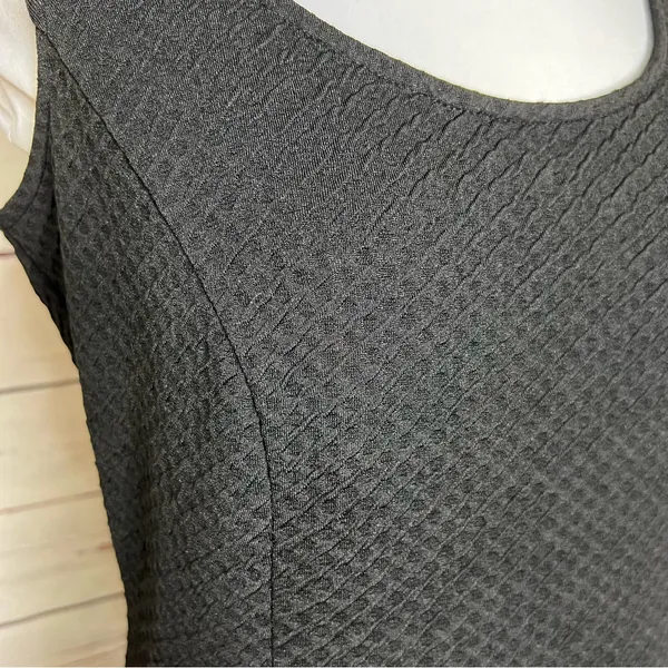 Calvin Klein Black Textured Sleeveless Fit & Flare Dress Size 4 Small - Image 4