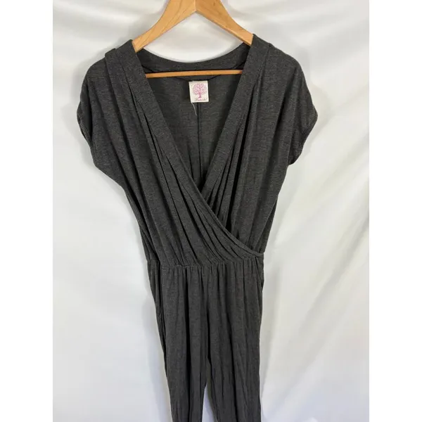 Freeloader Dark Grey V Neck Cap Sleeve slouchy Jumpsuit Size Small - Image 2