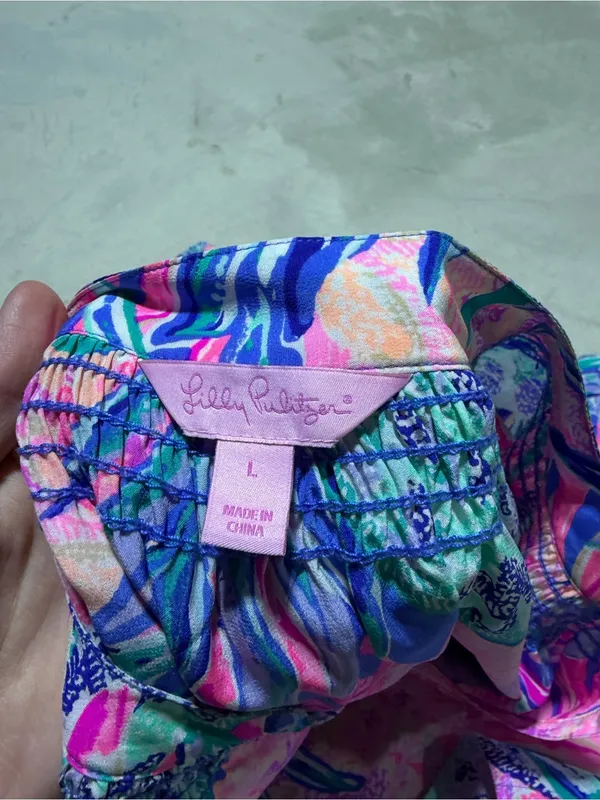 Lilly pulitzer Elsa gypset paradise Pineapple Print Long Sleeve Blouse large - Image 6