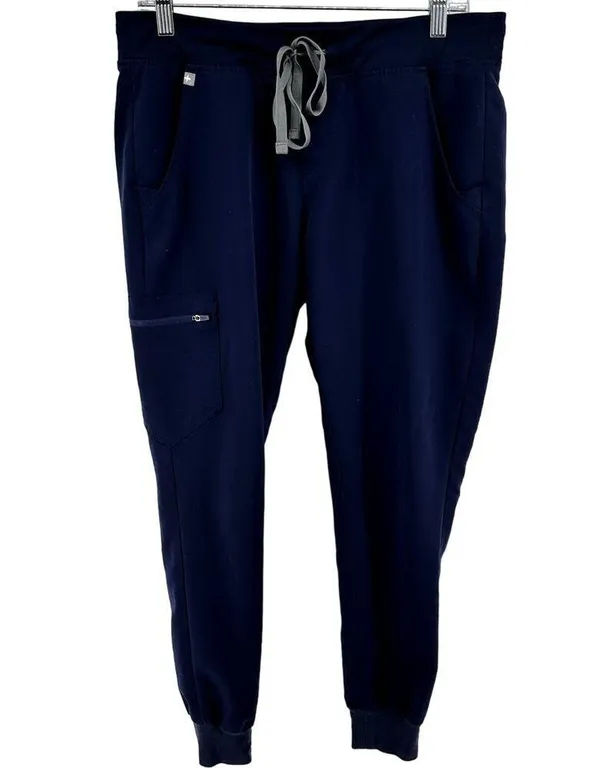 Figs Zamora Jogger Scrub Pants 29" FIONx Pockets Cargo Drawstring Navy Medium - Image 2