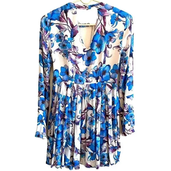 NEW Free People Women Size 4 Tegan Long Sleeve Floral Dress v6x - Image 4