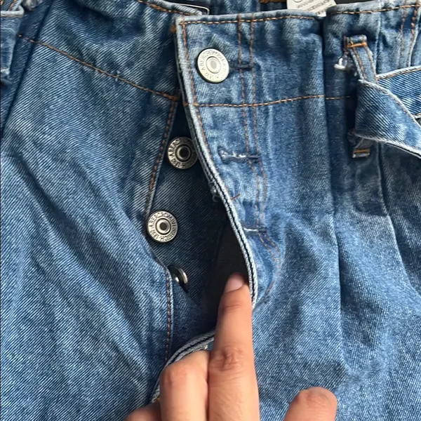 A&F Paper bag Denim Blue Women's Shorts - Image 2
