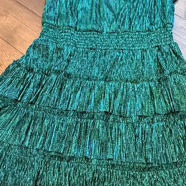 1. State Metallic Shimmering Sleeveless Dress Large C11-039 - Image 4
