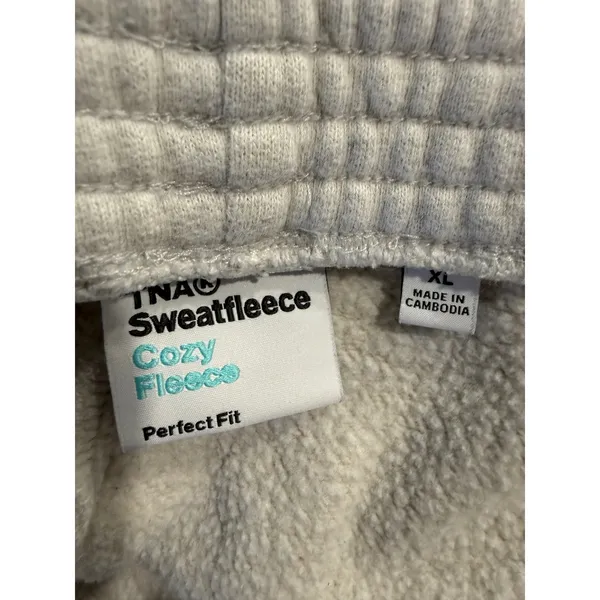 TNA Aritzia Cozy Fleece‎ Sweatfleece Shorts Heather Gray XL Relaxed Fit Lounge - Image 5
