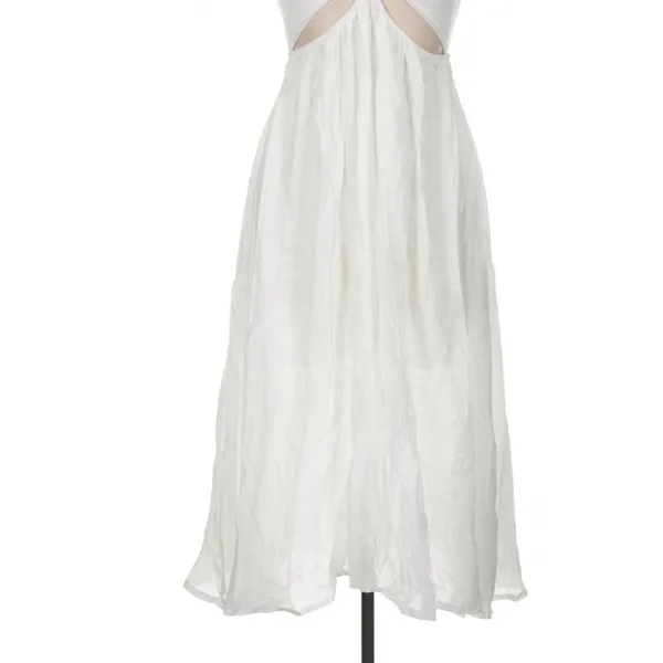 Hello Molly White Soft Breeze Maxi Dress Cut Out Slit Size 8 Boho Vacation - Image 6