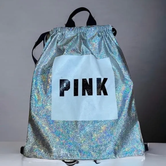 VS PINK holographic drawstring backpack - Image 2