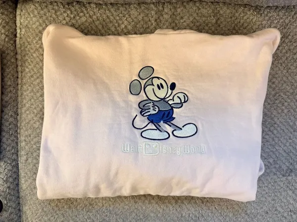 Disney Parks Mickey Mouse Pink Embroidered Hoodie Sweatshirt Size S - Image 7