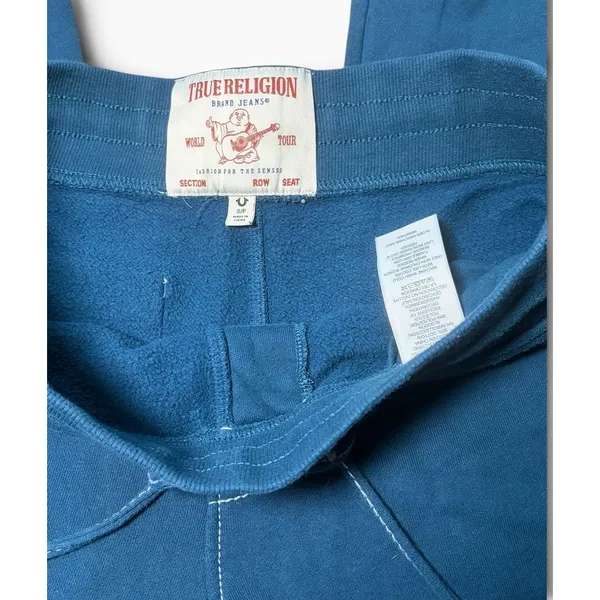 True Religion Womens Teal Green Blue Horseshoe Stitch Jogger Sweatpants Small - Image 5