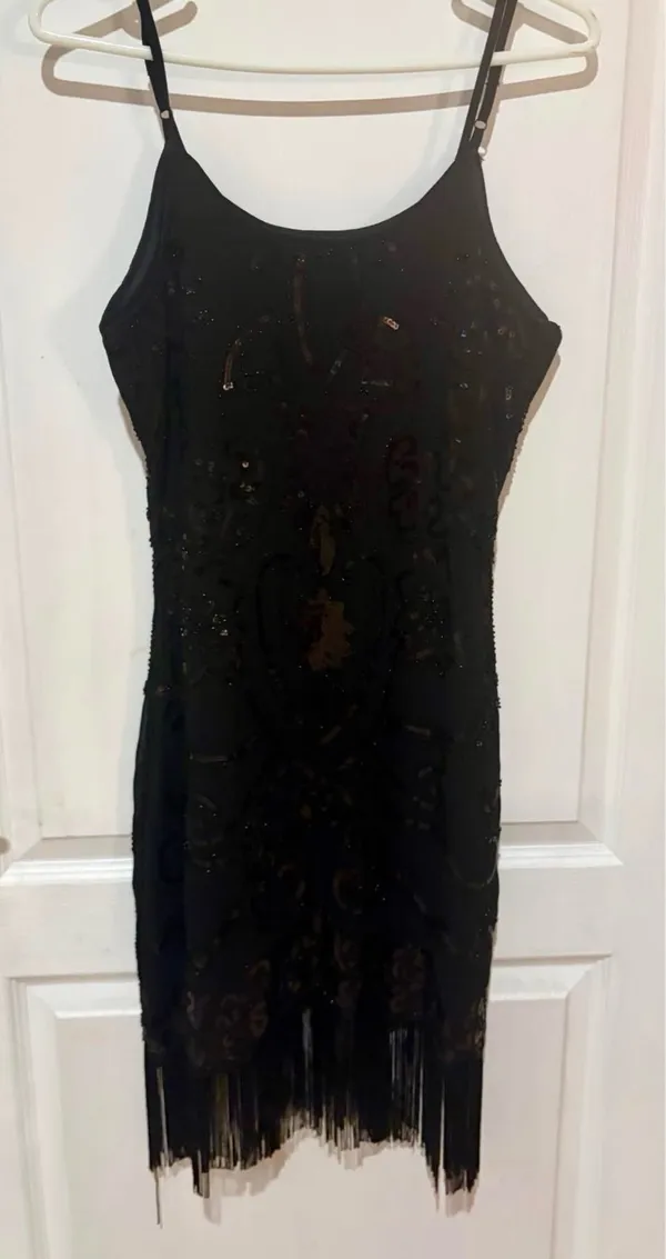 Verty Dress Womens Size S Embellished Sequence Black Sleeveless Beaded - Image 2