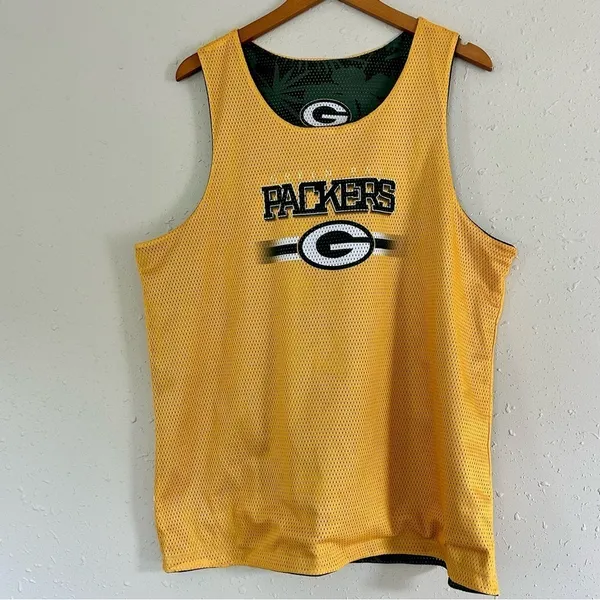 Green Bay Packers Green Gold Reversible Jersey XL Football NFL Fan - Image 3