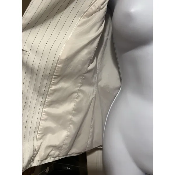 White House Black Market One-Button Blazer in Pinstripe Size 2 Ivory. - Image 6