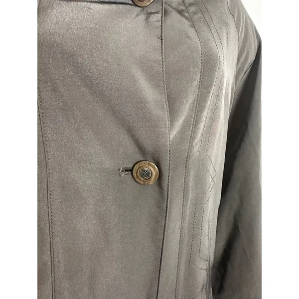 Luba Paris Vintage Taupe Brown‎ Maxi Duster Trench Coat Button Front Romania - Image 2