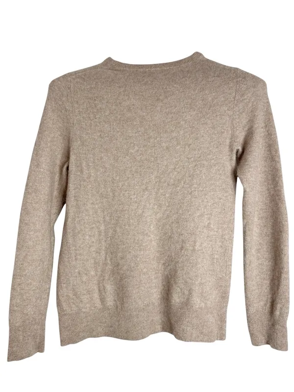 Quince Cashmere Long Sleeve Crew Neck Sweater in Oatmeal sz M shrunk fits like S - Image 2