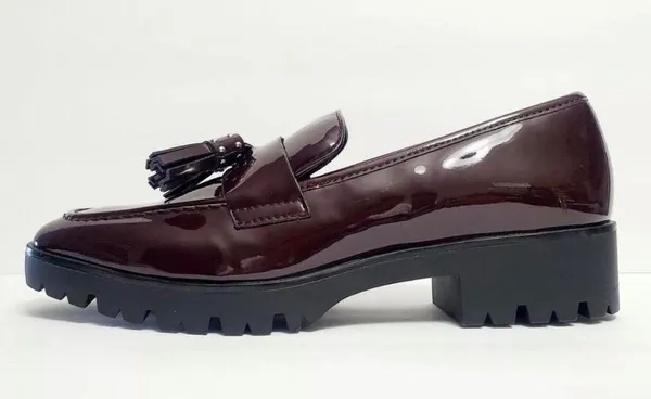 Zara Trafaluc Burgundy Patent Leather Tassel Loafers in EU 37 Women’s 7 Platform - Image 7