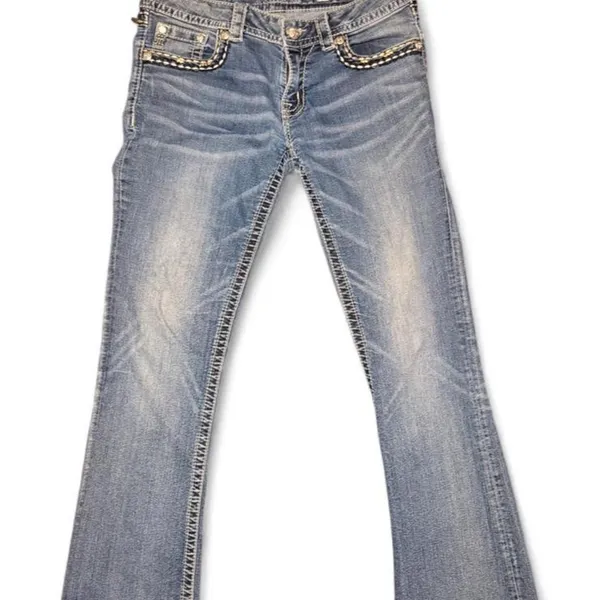 Miss Me Signature Boot Cut Jeans Women’s 30 Medium Wash Low Rise 28” Inseam - Image 4