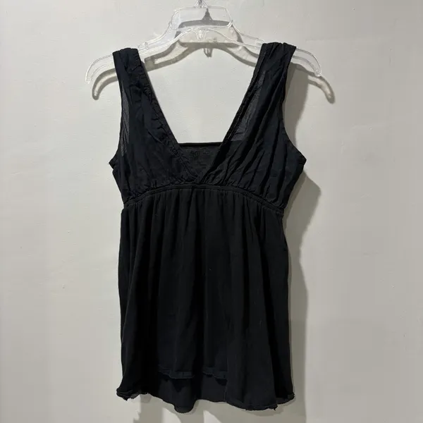 Y2K Converse One Star Black Babydoll Layered Cami Top M‎ Grunge Dark Whimsygoth - Image 7