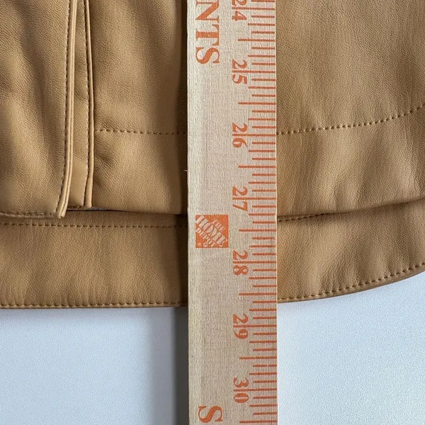 Maeve Tan Camel Tone Faux Leather‎ Oversized Jacket Size XXS - Image 9