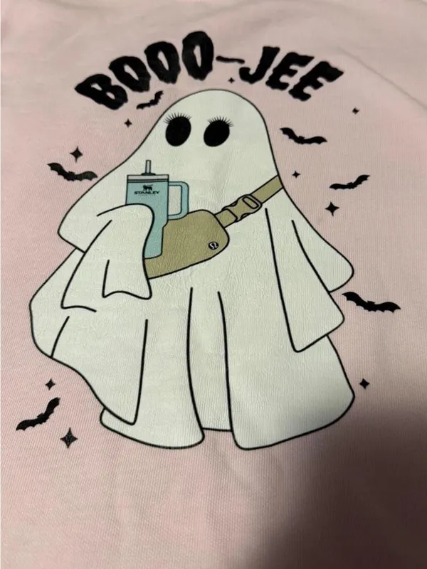 Comfort Colors Light Pink Ghost Graphic Crewneck Sweatshirt - Image 4