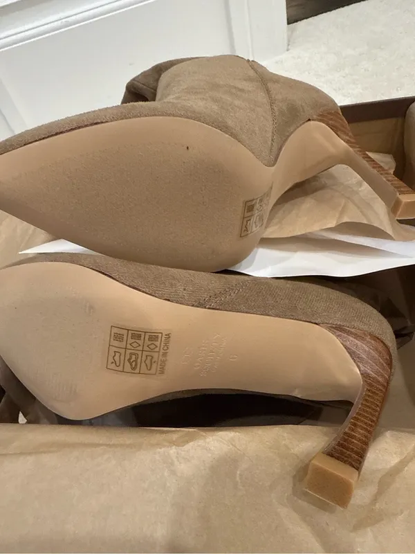 Oasis Society Shay Khaki Knee High Stiletto Boots Pointed Toe Size 6 NIB - Image 7
