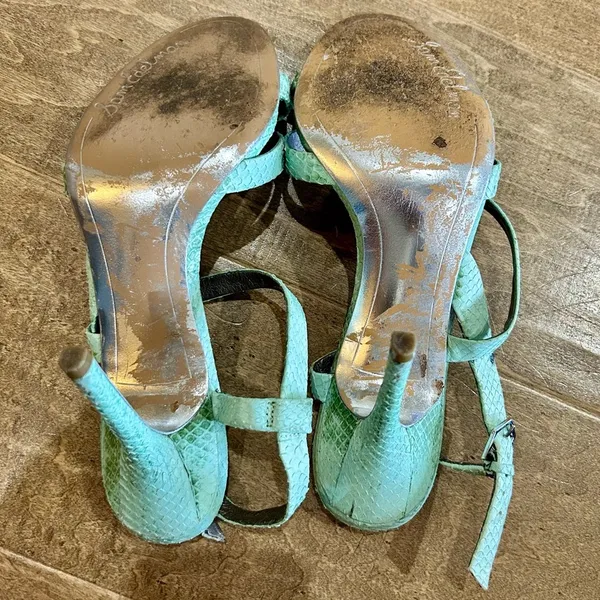 Sam Edelman Women’s Abbott Snakeskin Print High Heel Blue Size 8 Used Girly - Image 7