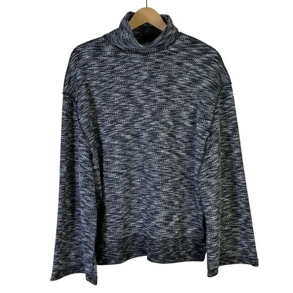 NWT Free People We The Free Night Star Marled Turtleneck Sweater Grey Size M - Image 2
